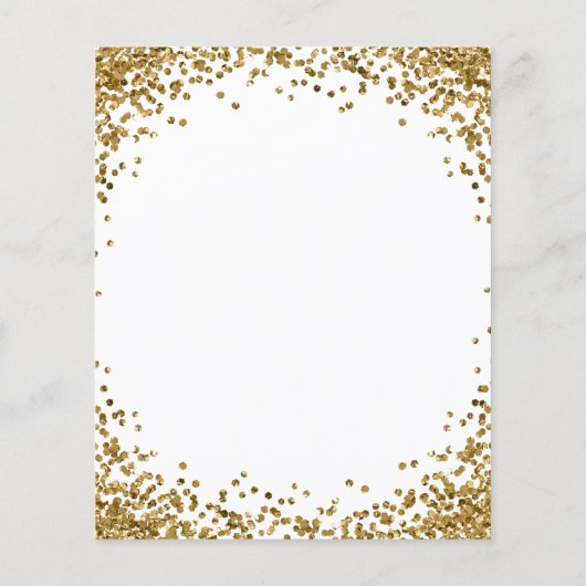 Curved Gold Glitter White Menu (Achterkant)