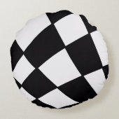 Curved Grid | Modern  Rond Kussen (Achterkant)