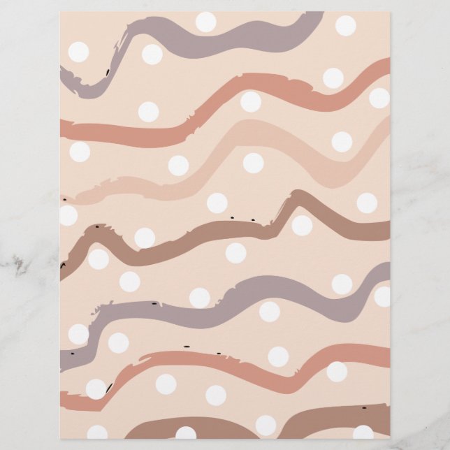 Curved Line & Dot Scrapbook Paper (Voorkant)