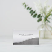 Curved Line Zilver Metallic Professional Visitekaartje (Staand voorkant)