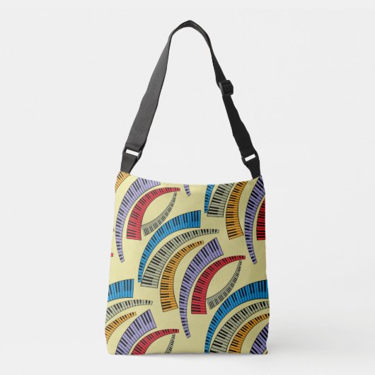 Curved Piano Keys Crossbody Tas (Voorkant)