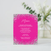 Curved Silver Glitter Hot Pink Menu (Debout devant)