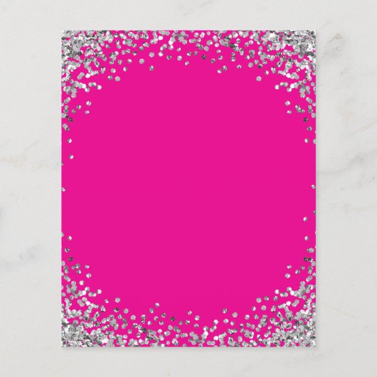 Curved Silver Glitter Hot Pink Menu (Dos)