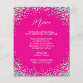 Curved Silver Glitter Hot Pink Menu (Devant)