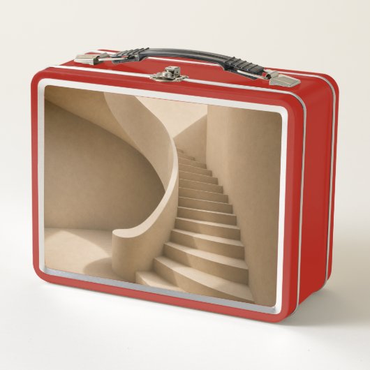 Curved Staircase Minimalist Beige Lunch Box (Devant)