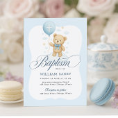 Curved Teddy Bear Doop Uitnodiging voor Jongen