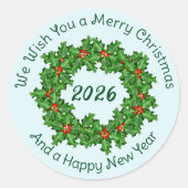 Curved Text White kerstenvelop zegel (Voorkant)