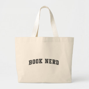 Curved Varsity Style Book Nerd Grote Tote Bag