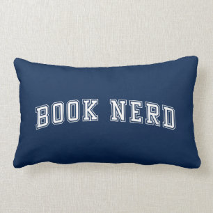 Curved Varsity Style Book Nerd with Editable Color Kussen