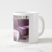 Curved Velvet Sofa Draping Art Deco Texture Extra Grote Beker (Voorkant rechts)