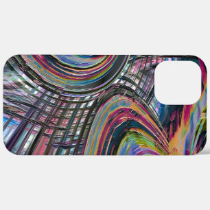Curven die lijken op een ruimteweg, kleurrijke ink iPhone 12 pro max hoesje