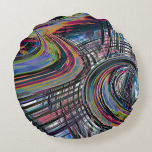 Curven die op ruimteweg lijken, gekleurd, gekleurd rond kussen