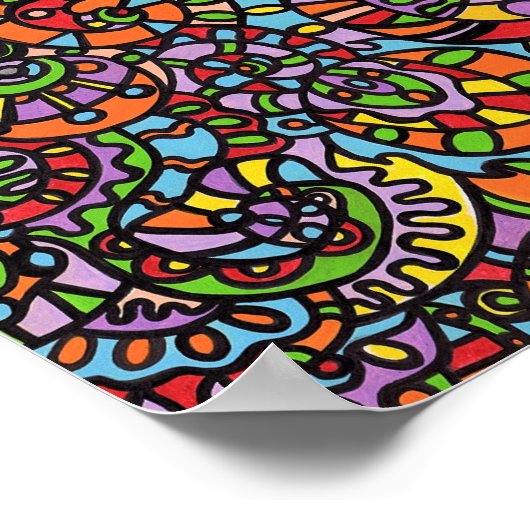 Curven en bollen poster (Hoek)