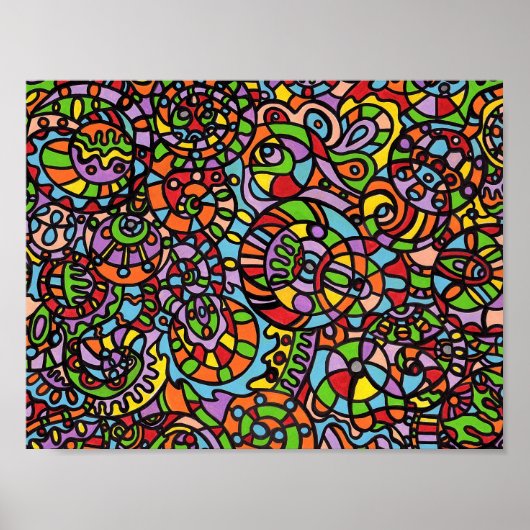 Curven en bollen poster (Voorkant)