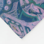 Curven & Lotusbomen, abstracte patroonlavendel & b Fleece Deken (Hoek)