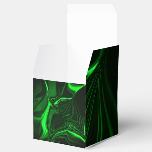 Curves and folds green nickeled on dark background bedankdoosjes (Geopend)