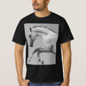 Curvet Horse Modern Animal Sjabloon Mannen Zwart T-shirt (Voorkant)