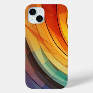 Curving ontwerp in regenboogkleuren iPhone 15 mini hoesje