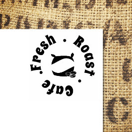 Curvy koffietas & koffiebonen Logo Rubberstempel