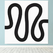 Curvy Line 01a - Zwart op Wit Canvas Afdruk (Insitu (Houten vloer))