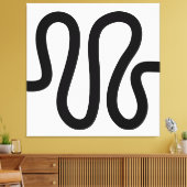 Curvy Line 01a - Zwart op Wit Canvas Afdruk (Insitu (Woonkamer))