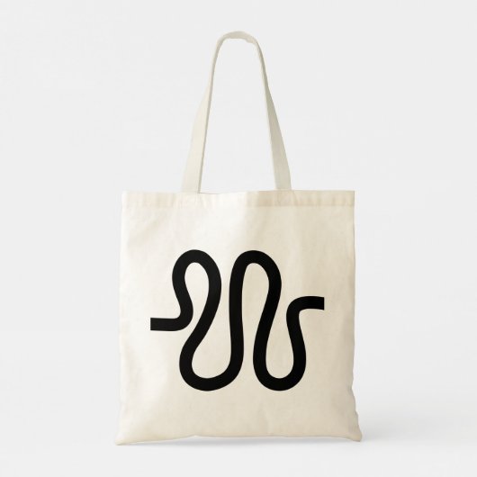 Curvy Line 01a - zwart Tote Bag (Achterkant)