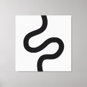 Curvy Line 02 - Zwart op wit Canvas Afdruk (Voorkant)