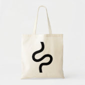 Curvy Line 02 - zwart Tote Bag (Voorkant)