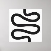 Curvy Line - Zwart op wit Canvas Afdruk (Voorkant)