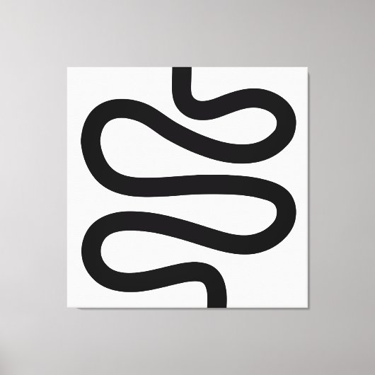 Curvy Line - Zwart op wit Canvas Afdruk (Voorkant)