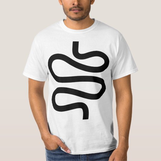 Curvy Line - Zwart op wit T-shirt (Voorkant)