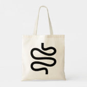 Curvy Line - zwart Tote Bag (Achterkant)