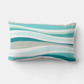 Curvy Lines aqua designer Kussen (Achterkant)