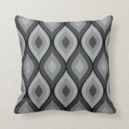 Curvy Oval Geometric | grijs zwart Kussen