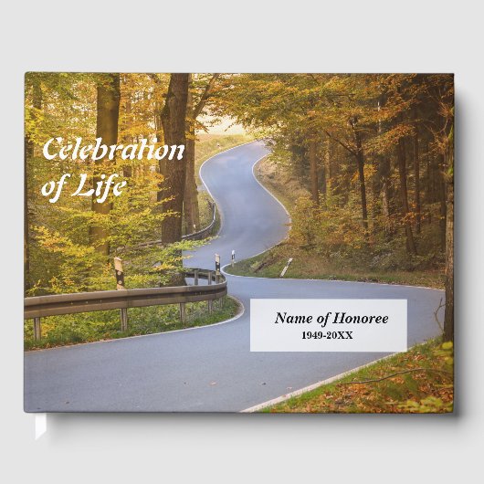 Curvy Road Celebration of Life Memorial Gastenboek (Voorkant)