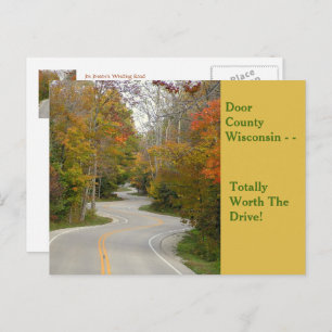Curvy Road onder bomen met Herfst kleuren Briefkaa Briefkaart