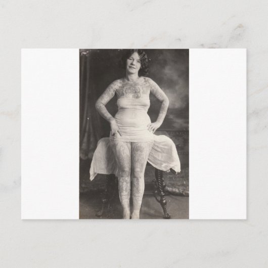 Curvy Tattooed lady Briefkaart (Voorkant)