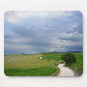 Curvy-weg naar een bestemmingsmousepad muismat
