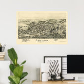 Curwensville, PA Panoramic Map - 1895 Poster (Thuiskantoor)