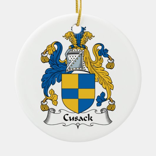 Cusack Family Crest Keramisch Ornament (Voorkant)