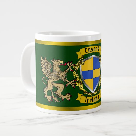 Cusack Irish Shield & Griffins Extra Grote Beker (Voorkant links)