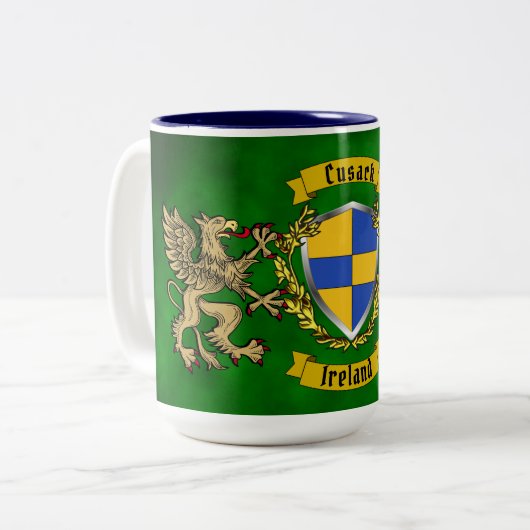 Cusack Irish Shield & Griffins Tweekleurige Koffiemok (Voorkant links)
