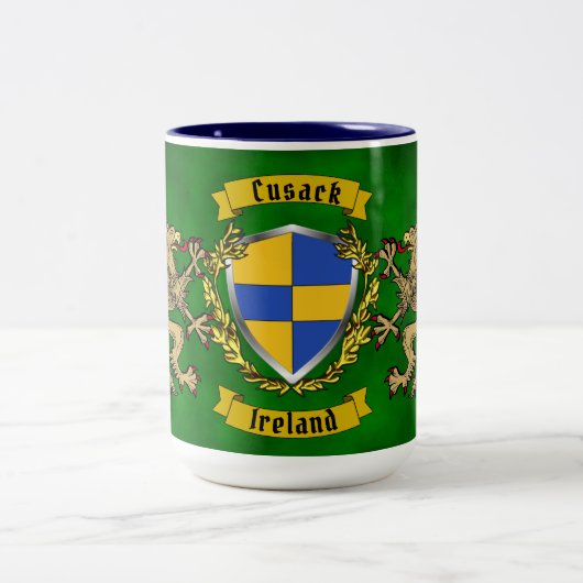 Cusack Irish Shield & Griffins Tweekleurige Koffiemok (Center)