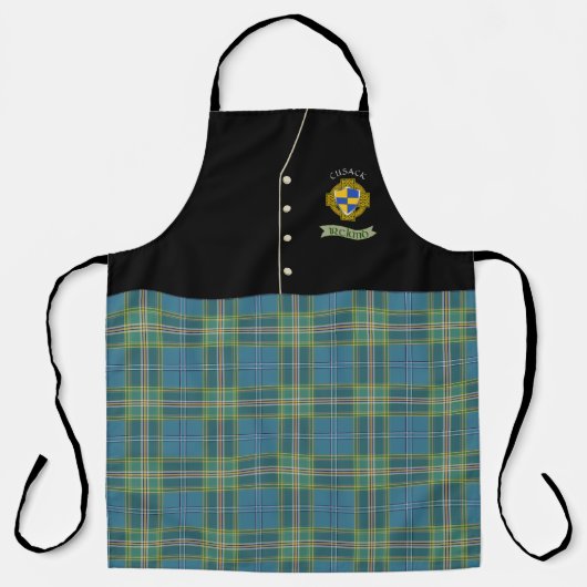 Cusack Irish Shield & Tartan Gepersonaliseerde Kil Schort (Voorkant)