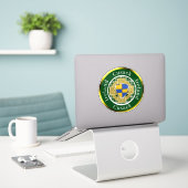 Cusack Shield & Celtic Cross gepersonaliseerd Sticker (Laptop op bureau)