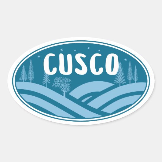 Cusco Peru Buitenactiviteiten Ovale Sticker (Voorkant)