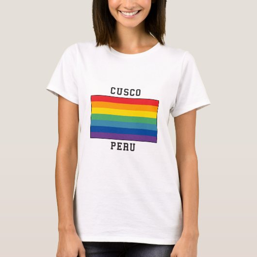 Cusco, Peru Flag T-shirt (Voorkant)