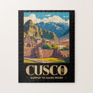 Cusco Peru Illustratie Reis Kunst Vintage Legpuzzel
