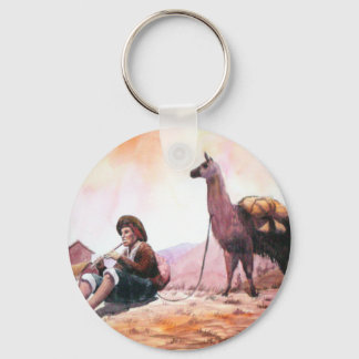 Cusco Peru Llama Afbeelding Sleutelhanger