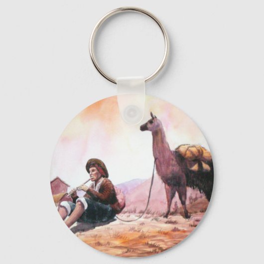Cusco Peru Llama Afbeelding Sleutelhanger (Voorkant)